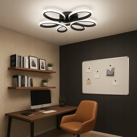 GALAXIS VIRGO 72W LED-Kronleuchter Deckenleuchte schwarz + Fernbedienung