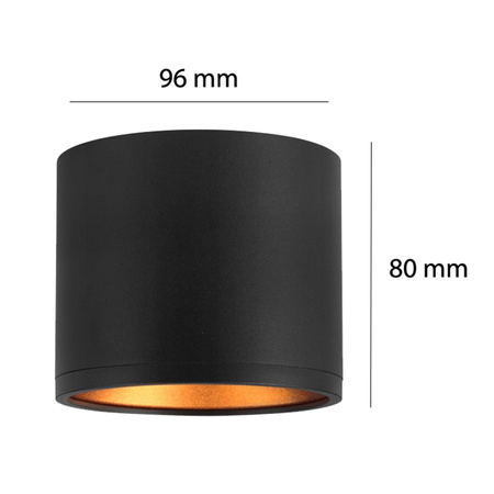 Aufputz LED GOLDA Halogen Deckenleuchte GX53 Rundrohr Schwarz - Gold