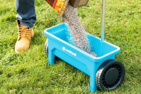 Rasensamen-, Dünger- und Düngerstreuer auf Rädern CELLFAST