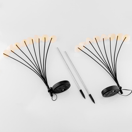 2x Solar-LED-Lampe, Solar Gartenleuchten IP65 3000K CARI LUMILED