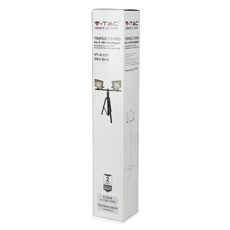 Doppelstativständer für LED Fluterer TRIPOD Schwarz VT-41150B V-TAC