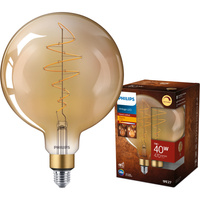 Globe E27 G200 LED Lampen 7W = 40W 470lm 1800K Warm Filament Amber PHILIPS Dimmbar