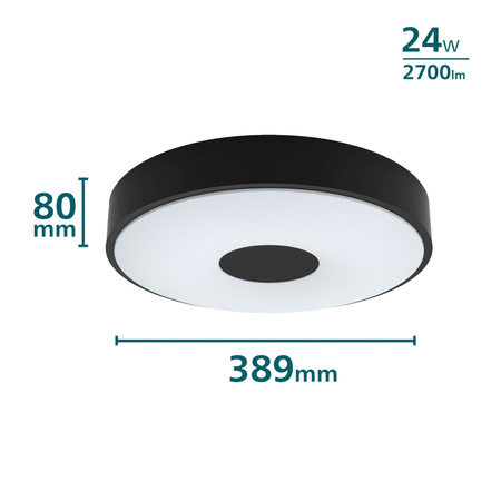 LED Plafond Deckenleuchte 24W 2700lm 2700K SceneSwitch Schwarz Coiner Philips
