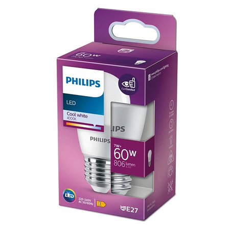 LED-Kugelbirne E27 P48 7W = 60W 806lm 4000K Neutral PHILIPS