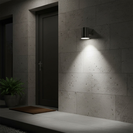 Wandleuchte LED-Außenfassadenleuchte 6.5W 450lm 4000K Neutral 140° Silber IP44 Nivero Sanico Goldlux