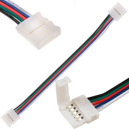 Anschluss für RGB+W-LED-Streifen 12 mm 5-PIN doppelseitig mit Kabel