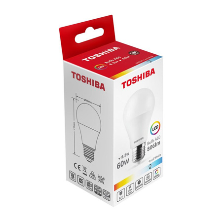 E27 A60 LED Lampen 8,5 W = 60 W 806 lm 6500 K kalt TOSHIBA