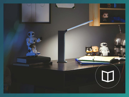 Schreibtischlampe LED AMBER 5W 4000K Dimmbar USB Schwarz PHILIPS