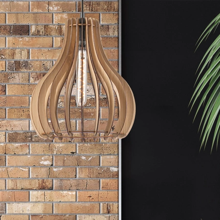 TUCCI E27 Schwarze Pendelleuchte aus Holz LM-1.229 Lamkur