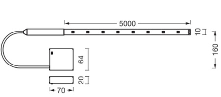 LED-Streifen 5W RGB Batterie-Pilot 5M Batterie-Streifen Ledvance