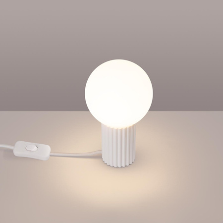 Tisch Tischlampe G9 Rund Weiß Modern Matt Halo Sollux