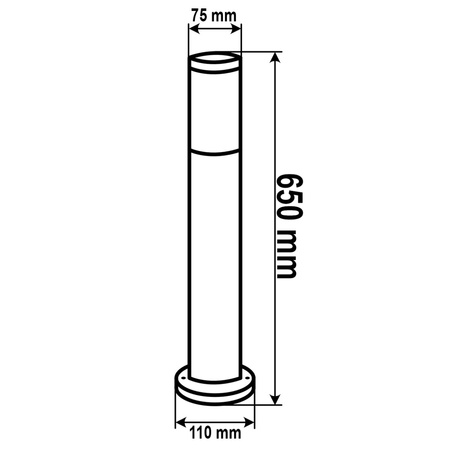 Außengartenlampe E27 SILVER POST 65 cm mit Bewegungs- und Dämmerungssensor