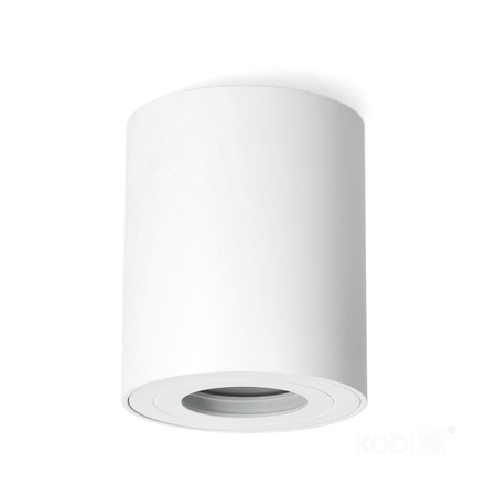 Aufputz-HALOGEN-Wasserdichtes Aluminium-SPOT-TUBE 95 mm IP44 Weiß AQUARIUS RUND Kobi