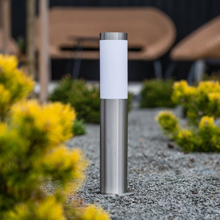 Gartenleuchte E27, Außenstehleuchte Pollerleuchte 45cm INOX LILIUM LUMILED