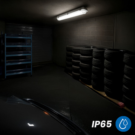 Hermetische Feuchtraumleuchte LED 2x T8, G13 Leuchte IP65 60cm+LED-Leuchtstofflampen 9W 4000K LUMILED