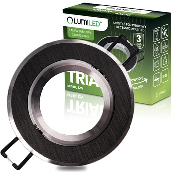 Bündig montierte Halogen-Deckenleuchte Kreisförmig Beweglich GU10 MR16 Schwarz TRIAM LUMILED