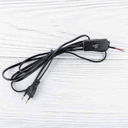 Anschlusskabel mit Wippschalter Netzkabel 2.5m 2x0.5 Schwarz LUMILED