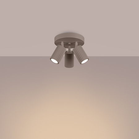 Decke Plafond Lampe 3x GU10 Aluminium Taupe Carbon Deep Space SL.1768 Sollux