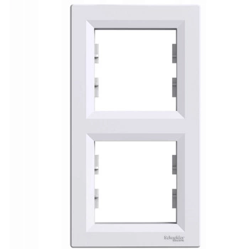 2-fach-Vertikalrahmen für die Asfora-Doppelsteckdose weiß