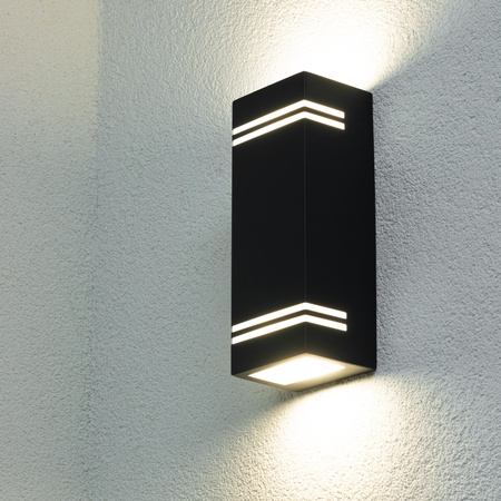 Gartenleuchte NELA Elevation Wandleuchte 2xGU10 IP44 Oben Unten Schwarz