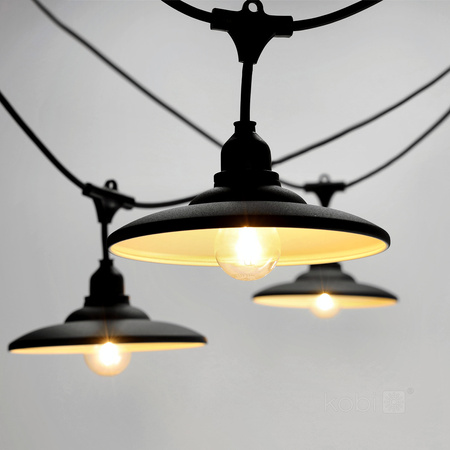 Lampenschirm für Girlande Set CRETE LS M2 Schwarz Metall 5 Stück Kobi