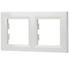 2-fach horizontaler Rahmen für Doppelsteckdose weiß ASFORA
