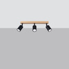 VERDO 3L 3xGU10 Schwarz Holz Modern SOLLUX Deckenleuchte