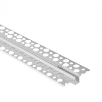 LED-Einbauprofil aus eloxiertem Aluminium für Gipskarton REGIPS 1m mit transparentem Diffusor für LED-Streifen + Kappen Ecolight GPW Serie