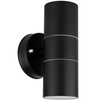 Wandleuchte Außen GU10, Garten-Wandleuchte IP44 nach oben und unten Schwarz ZINNA LUMILED