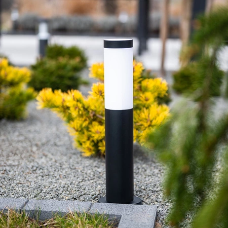 Gartenleuchte E27, Außenstehleuchte Pollerleuchte 45cm Schwarz LILIUM LUMILED