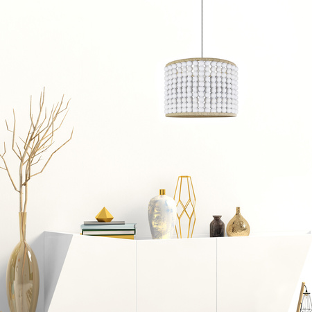 RIBE 1xE27 Überhang Deckenleuchte Weiß Holz GOLDLUX (Polux)