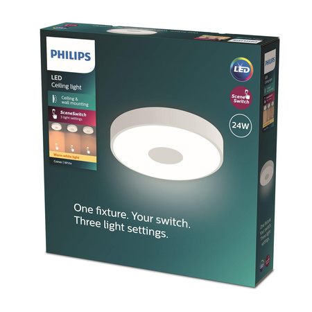 LED Plafond Deckenleuchte 24W 2700lm 2700K SceneSwitch Weiß Coiner Philips