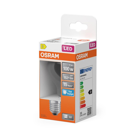 LED Leuchtmittel E27 A60 CL 11W = 100W 1521lm 6500K Kalt 300° OSRAM STAR Filament