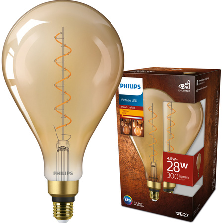 LED Lampen E27 A160 4,5 W = 28 W, 300 lm, 1800 K, warmes Filament, bernsteinfarben, PHILIPS