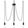 EDISON LED Pendel-Deckenleuchte 3xE27 Kronleuchter Schwarz SOLLUX