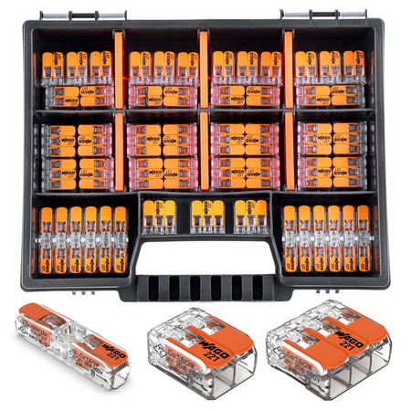 Schnellverbinder WAGO Installationsverbinder Set à 60 Stück - 20x 221-2411 20x 221-412 20x 20x 221-413