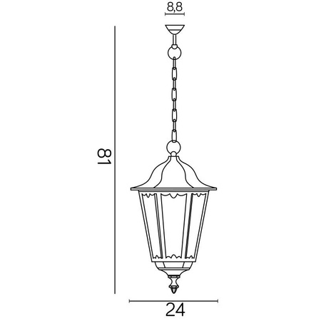 Hängende LED-Gartenlampe für den Außenbereich Retro Classic K 1018/1/D E27 Su-Ma