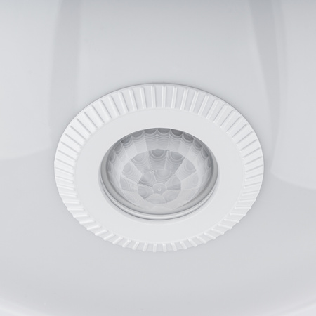 LED-Deckenleuchte 2xE27, Aufputzleuchte mit Bewegungs- und Dämmerungssensor 38cm Runde Weiß REGIS LUMILED