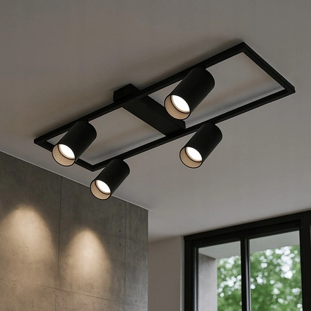 Kronleuchter Deckenleuchte Dekorativ 4x GU10 Schwarz Masterled