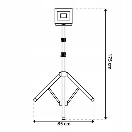 LED-Flutlicht ZUNA2 Halogenlampe 100W 4000K auf Stativ + Kabel + Hermetischer Anschluss LUMILED