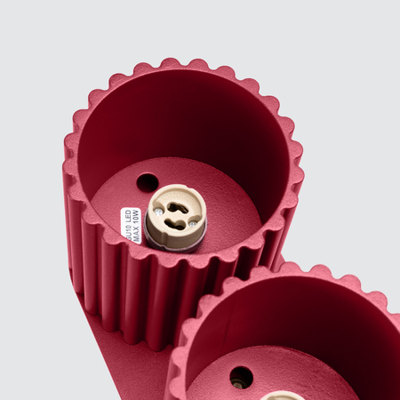 Aufputzmontage 2x GU10 Aluminium Burgund Aura Deep Space SL.1820 Sollux