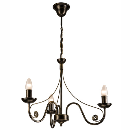 DONATO Hängelampe 3xE14 Kronleuchter Schwarz Klassisch LM-3.29 Lamkur