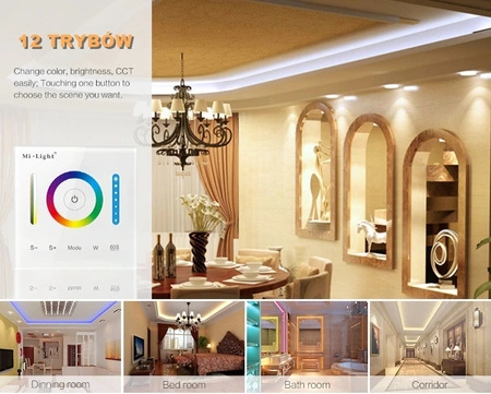 RGB+CCT LED Touch Controller 12V / 24V 10A Mi-Light WANDMONTAGE - P3