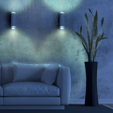 Wandleuchte Außenfassadenleuchte 2 x GU10 Weiß PARIS Sanico Goldlux