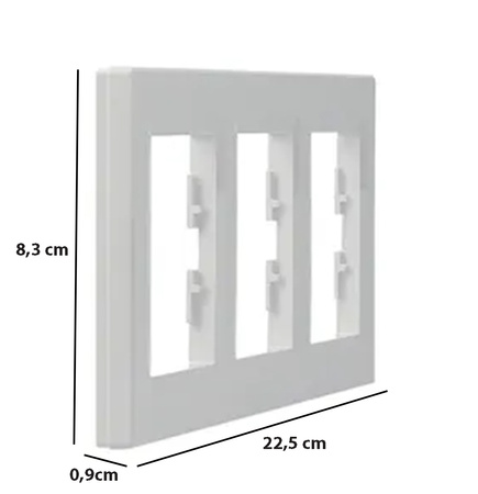3-fach horizontaler Rahmen für die Dreifachsteckdose weiß ASFORA