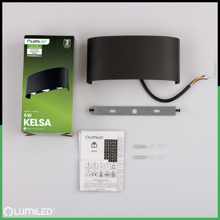 Wandleuchte Außen, Garten-Wandleuchte IP54 6W nach oben und unten KELSA LUMILED