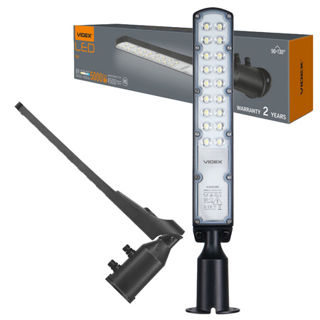 LED-Straßenlampe 50W 5000lm 5000K Neutral 130° 0.25A Schwarz VIDEX