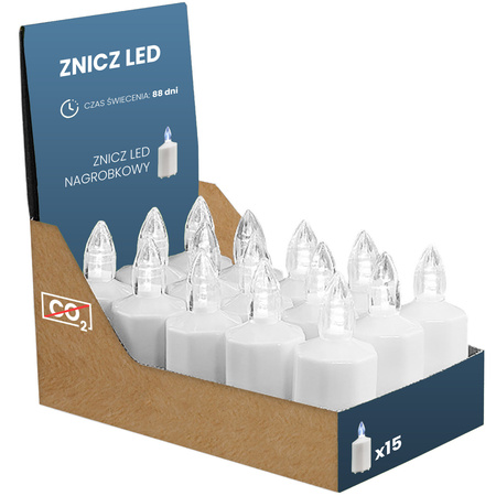 LED Grabkerzen Sparpack 15 Stück warmweiß inkl. Batterien