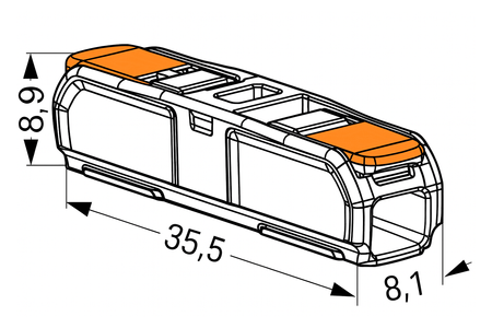 Installationsverbinder Schnellverbinder WAGO 221-2411 für KABEL 2x0,2-4mm