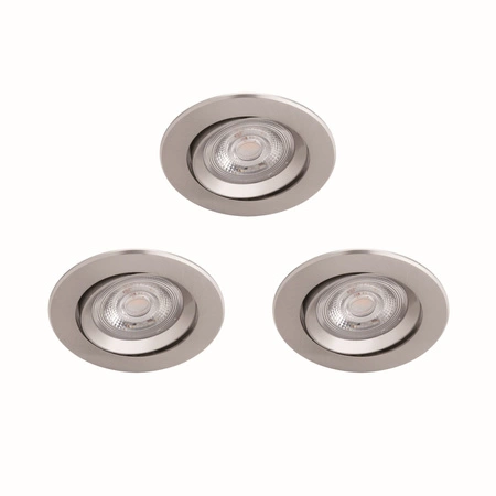 3x LED SPARKLE 5W 2700K Dimmbar Rund Satin Einbauleuchte PHILIPS